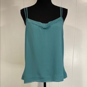 Pierre Cardin Camisole Top Spaghetti Straps Teal Green Size 14
